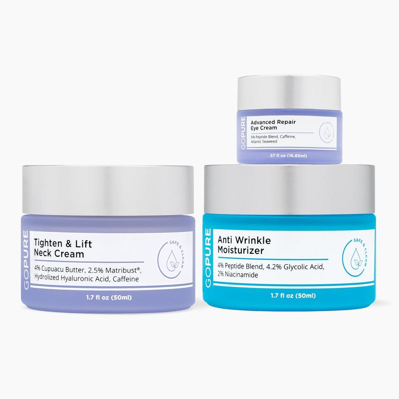 GOPURE Eileen’s Glow Up Holiday Set - Neck Cream + Advanced Repair Eye Cream + Anti Wrinkle Moisturizer