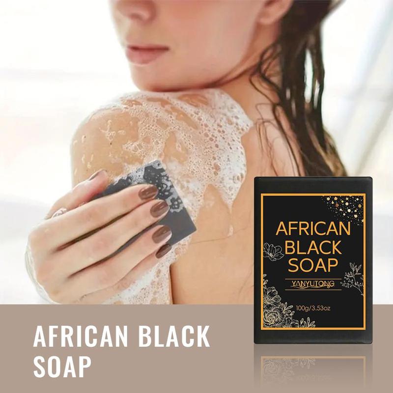 African Black Soap Bar, 6 Counts set Moisturizing Facial & Body Wash Soap Bar, Deep Cleansing Soap for Women & Men All Skin Types