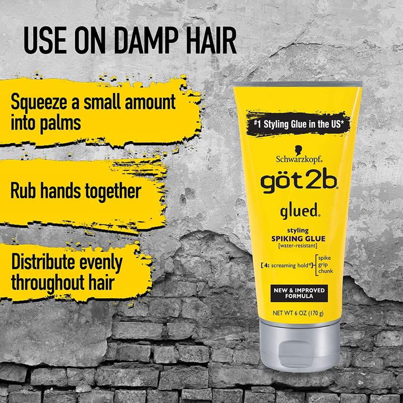 Got2b Original Glued Styling Spiking Hair Gel, Water Resistant, Travel Size, 1.25 Ounce (Pack Of 1)