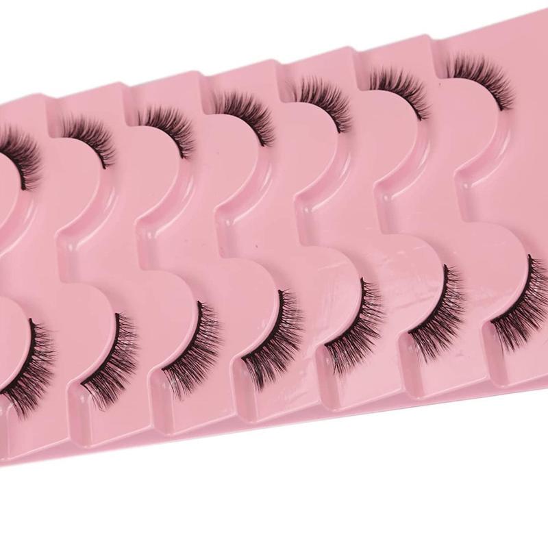 Natural Fluffy Wispy False Lashes, 7 Pairs Cat Eye False Eyelashes Lash Extension Kit for Women, Lash Extensions Kit, Eye Makeup Cosmetic Beauty Gifts, Eyelash Extension Strip, Summer Gifts for Her, Christmas Gift