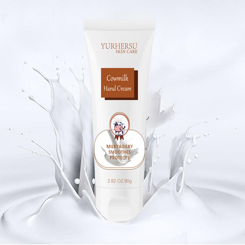 Milk hand cream moisturizes and softens the skin, preventing dryness. Milk hand cream