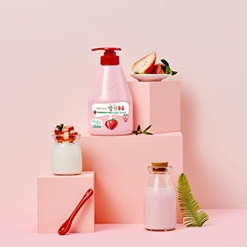 [WELCOS KWAILNARA] Milk Body Lotion 560 g   19.75 Fl. oz (Strawberry Peach Banana) Body Care Hydrating Moisture Moisturizing Daily Smooth