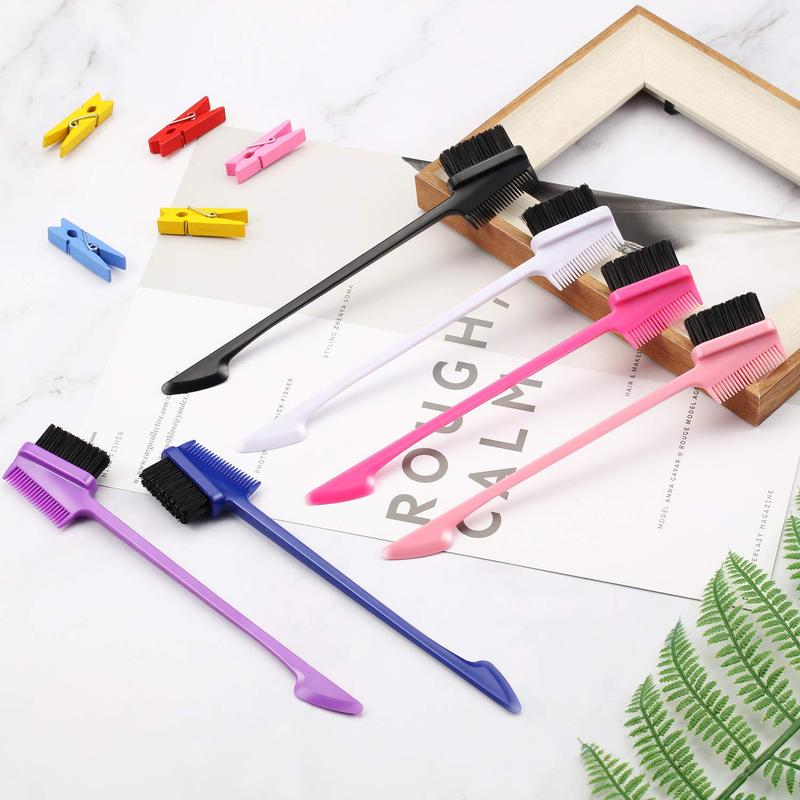 Random Color Wiggins Hair 1 PCS Styling Edge Comb Double Sided Edge Brush Edge Control Brush & Baby Hair Brush Comb