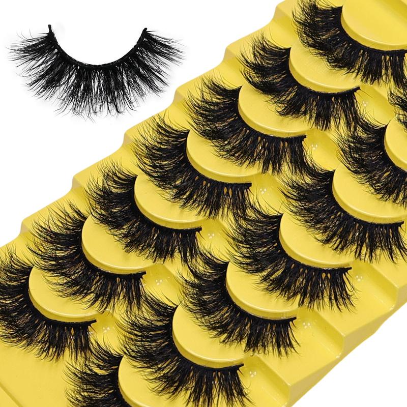 Fluffy Dramatic False Eyelashes, 7 Pairs 3D Thick Faux Cluster Lashes for Eyelash Extensions, Natural Curling Full Volume Fake Eyelash for Lashes Extensions