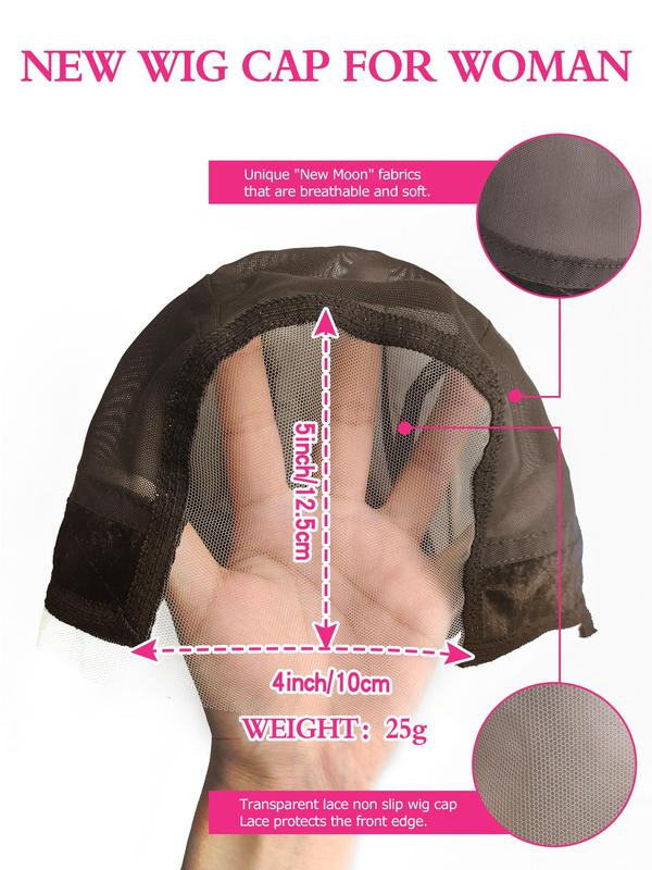 Wig Cap with Grip Band for Keeping Wigs in Place, Adjustable Strap Lace Front Wigs Non Slip Cap, Wig Accessories for Women & Men