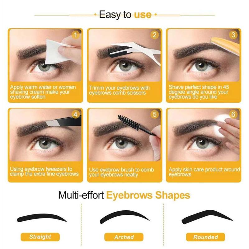 Eyebrow Trimming Kit, 13pcs set Eyebrow Trimming Tool Set, Including Eyebrow Brush, Eyebrow Scissors, Eyebrow Tweezers, Eye Brow Trimmers Brow Razors, Professional Makeup Tools for Women, Razors for Women, Cute Makeup Vanity Accessories, Christmas Gift