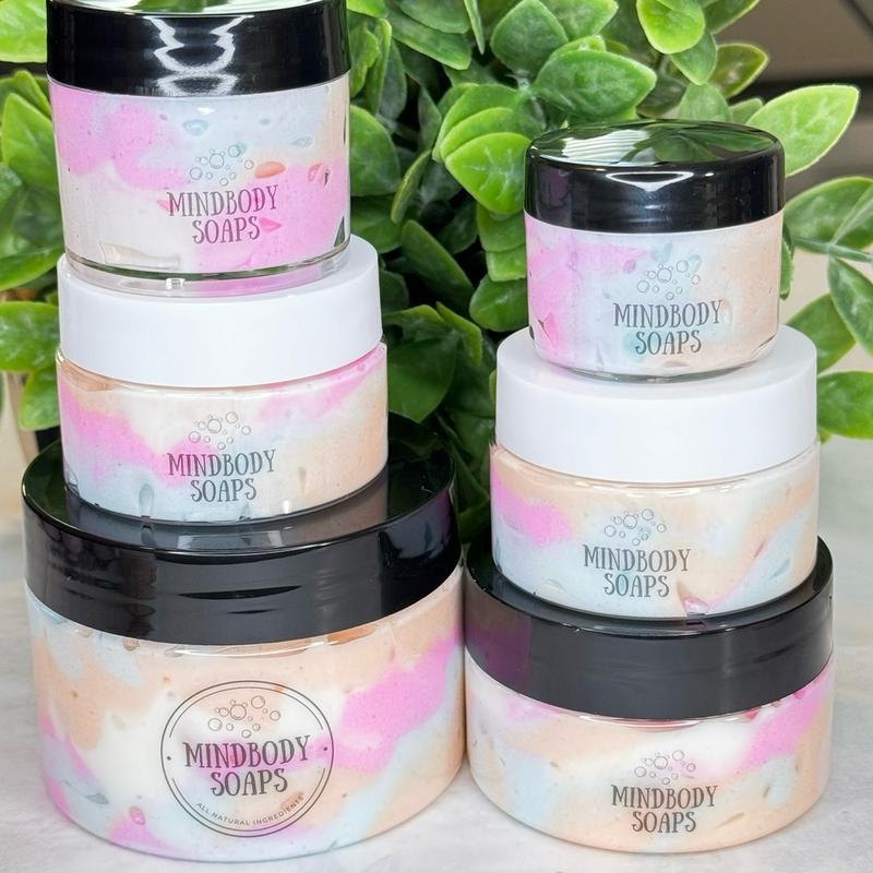 Rose & Lavender Whipped Body Butter Non-Greasy Whipped Natural Shea and Mango Butter Body Butter Jojoba Oil Luxurious Butter.