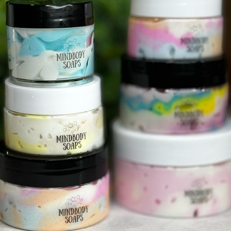 Rose & Lavender Whipped Body Butter Non-Greasy Whipped Natural Shea and Mango Butter Body Butter Jojoba Oil Luxurious Butter.