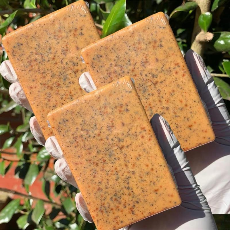 3-Pack Turmeric & SeaMoss Brightening Soap with Lemon Peel Powder and Manjistha Powder, Dark Spot Remover Body Care Bar