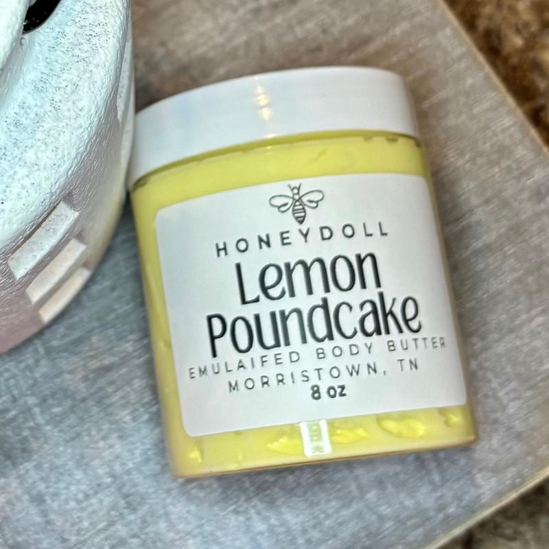 Lemon Poundcake Emulsified Body Butter - Deeply Moisturizes and Leaves Skin Smooth and Silky - Body Care