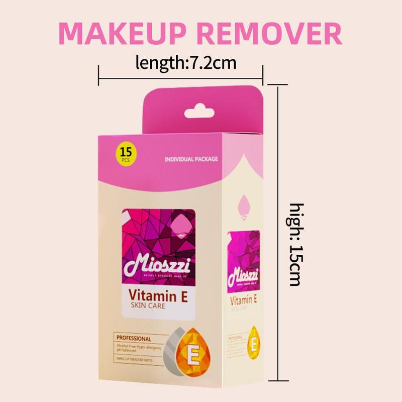 Makeup Remover Wet Wipes, 2 Boxes Individually Packed Face Makeup Remover Wipes, Travel & on-the-go Singles, Facial Cleansing Wipes for Waterproof Makeup