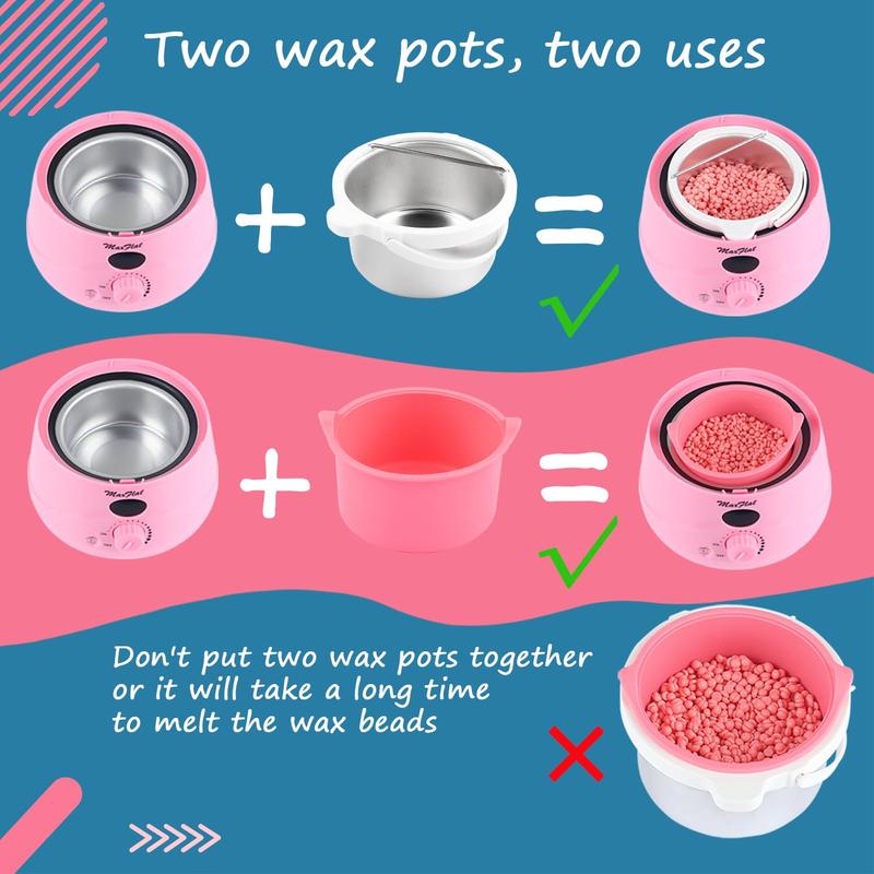 Digital Wax Pot Hard Wax Kit - 51 Accessories for Full , Armpit, and Bikini Waxing (17.6 oz)