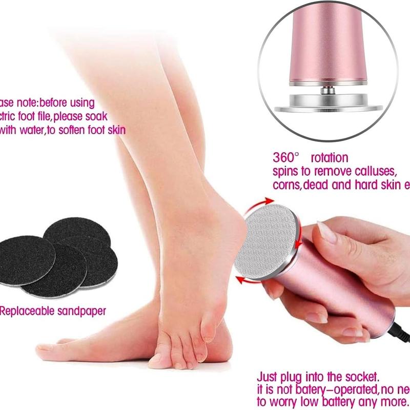 Electric Foot File, 1 Box Adjustable Speed Electric Foot File Tool, Professional Exfoliating Foot Care Tool, Foot Hard Skin Remover, Pedicure Tool for Home Use