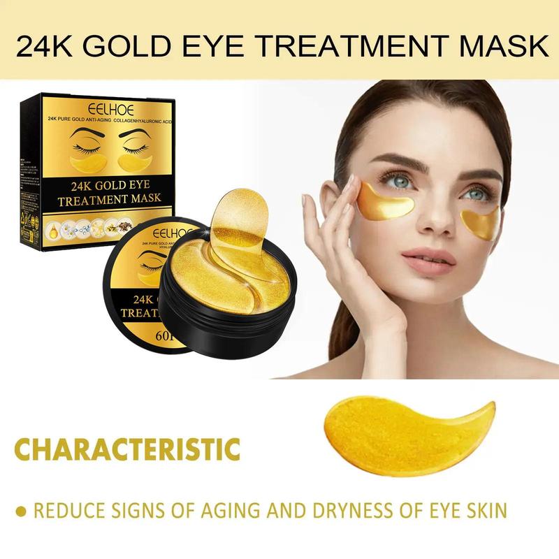 24k Gold Comfort Under Eye Patch, Skincare Moisturizing Eye Mask for Soothing Dry Skin, Hydrating Personal Eye Skin Care Supplies for Daily Use, Summer Skin Care Products