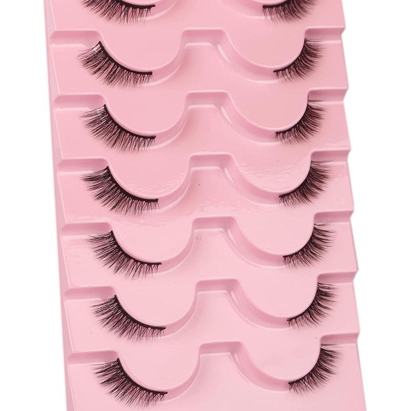 Natural Fluffy Wispy False Lashes, 7 Pairs Cat Eye False Eyelashes Lash Extension Kit for Women, Lash Extensions Kit, Eye Makeup Cosmetic Beauty Gifts, Eyelash Extension Strip, Summer Gifts for Her, Christmas Gift