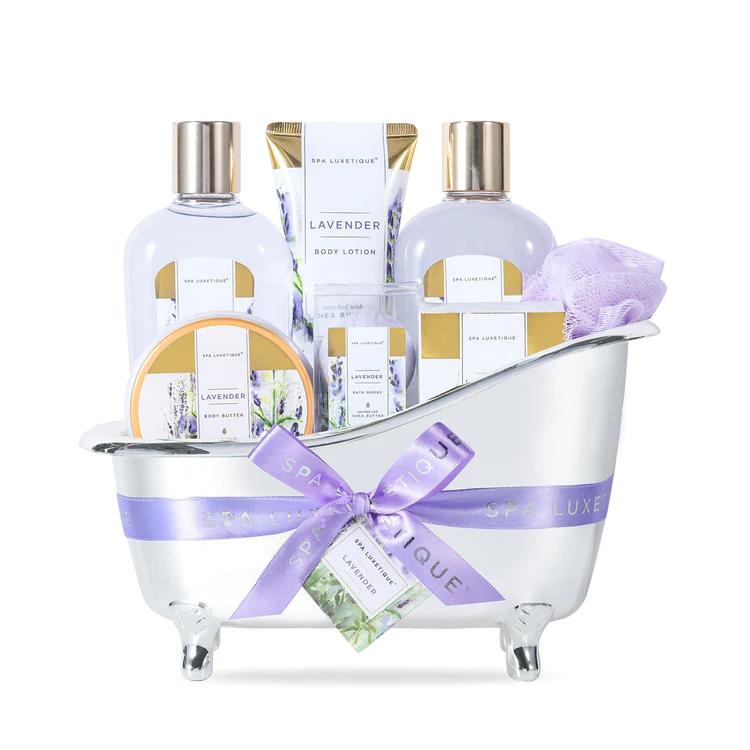 Lavender Scented Spa Bathtub Set Vitamin E Shower Kit Home Spa Gift Set Gifts for Her Girlfriend Women Wife Mom Body Care Comfort