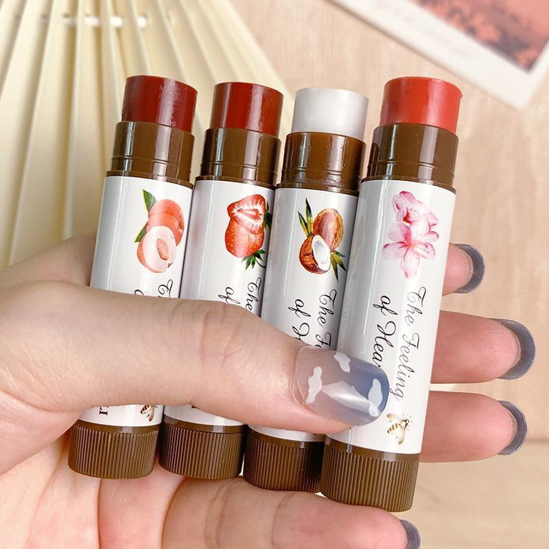 Strawberry Flavored Moisturizing Lipstick, Long Lasting Tinted Lip Balm, Hydrating Lip Gloss for Girls & Women, Christmas Gift