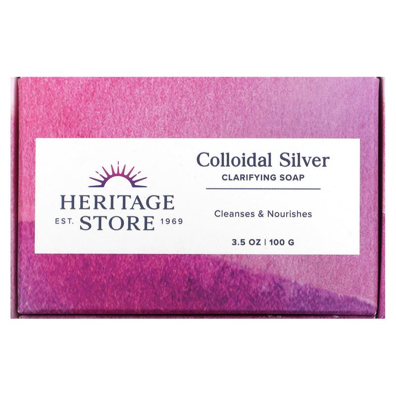 Heritage Store Colloidal Silver Clarifying Soap, 3.5 oz (100 g)