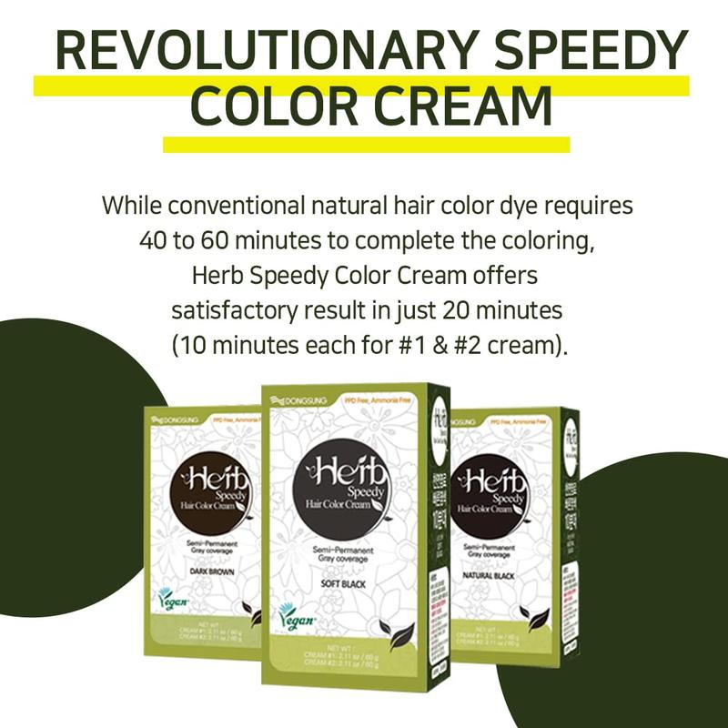 Herb peedy Color Cream D Free (Natural Black, 1 pack) Korean Herbal Ammonia Free Vegan Hair Dye un rotection Odorless No more Eye and calp Irritations From Coloring For ensitive calp