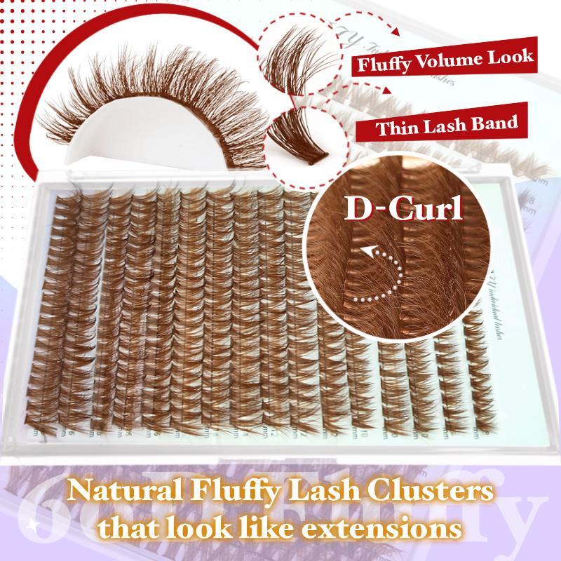 Curl Wispy Individual False Eyelash With Lash & Tweezers Kit, 1 Set Natural Self Grafting DIY Segmented Eyelash