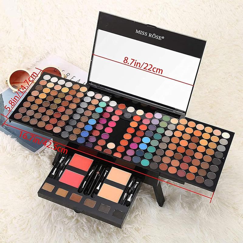 190 Colors Professional Makeup Kit for Women Full Kit, Pallet,All In One Gift Set girls, include Eyeshadow Facial Blusher Eyebrow Powder Eyeliner Pencil Mirror makeup brush(004Y)