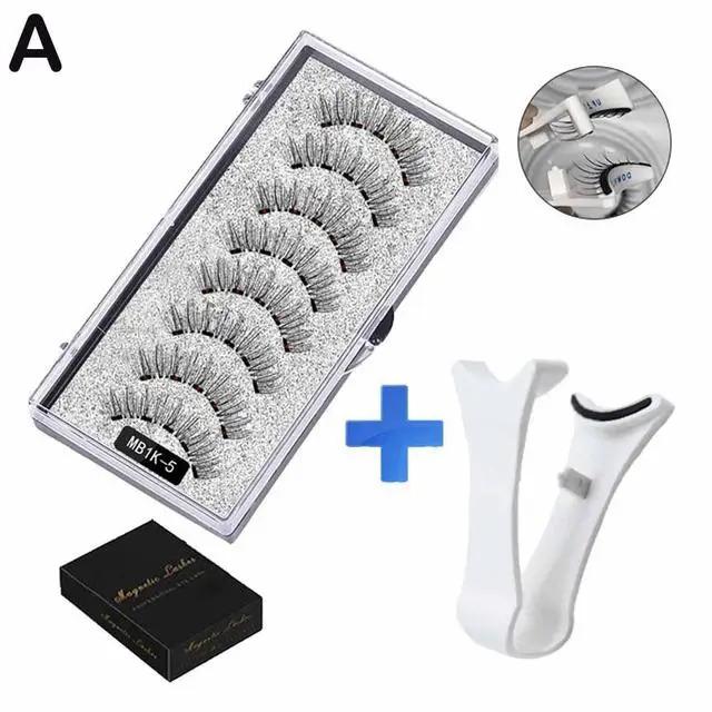 3D Natural Magnetic Eyelashes,With 5 Magnetic Lashes Shipping Box Eyelashes Handmade False Gift Reusable Support Drop Magne T6N2