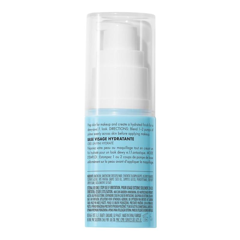 e.l.f. Hydrating Face Primer, Makeup Primer For Flawless, Smooth Skin & Long-Lasting Makeup, Fills In Pores & Fine Lines, Vegan & Cruelty-free, Small