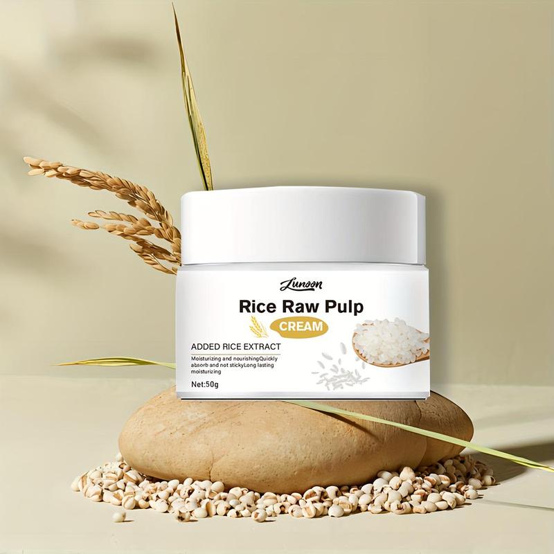 Rice Raw Pulp Face Cream, Moisturizing & Nourishing Facial Cream, Long-lasting Hydration Face Lotion for Tighter Skin