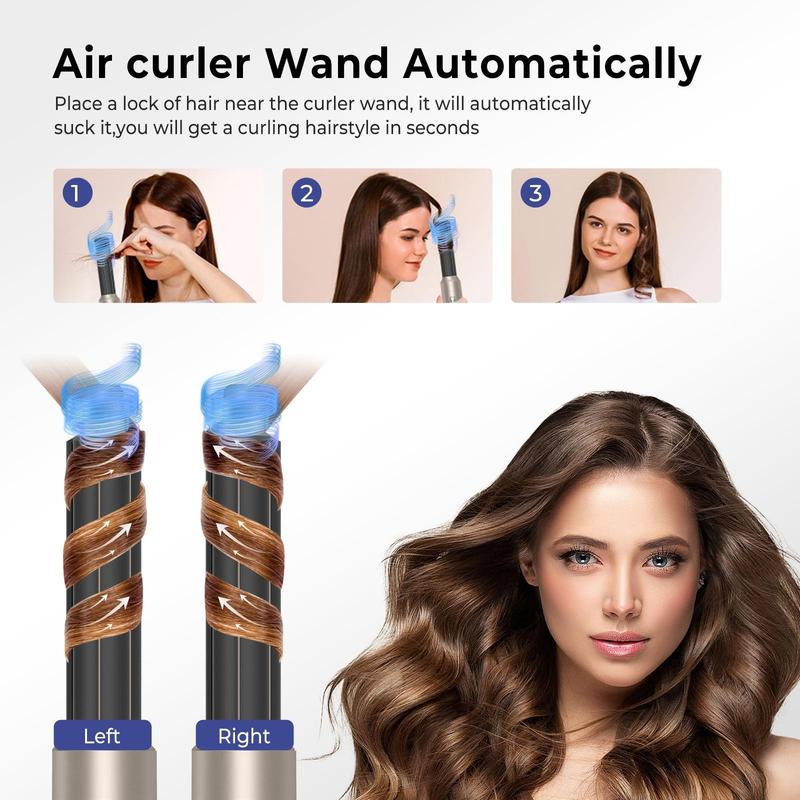 5 in 1 Multifunctional Hair Dryer, 1 Set Professional Hair Straight Curling Wand with Replaceable Heads for Christmas Gift, Hair Styling Tool for Home & Salon Use, Winter & New Year Gift, Stocking Fillers, Christmas Gift