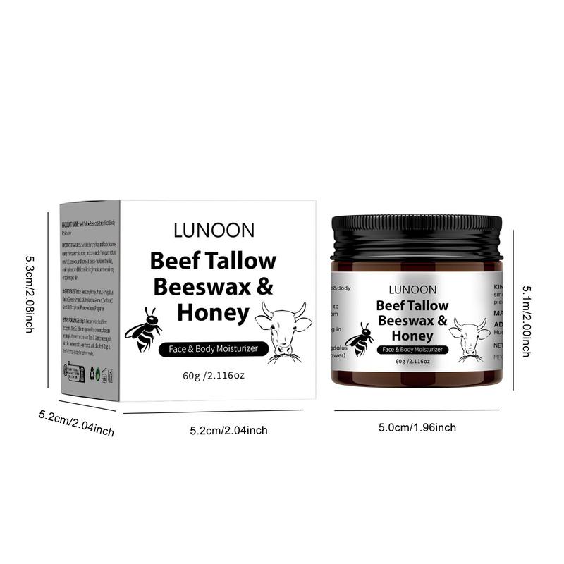 60g Beef Tallow & Honey Moisturizer, 1 2 Conuts Deep Hydrating Nourishing Face Cream, Scented Face Korean Skin Care Cream, Face Smoothing Lotion, Christmas Gift