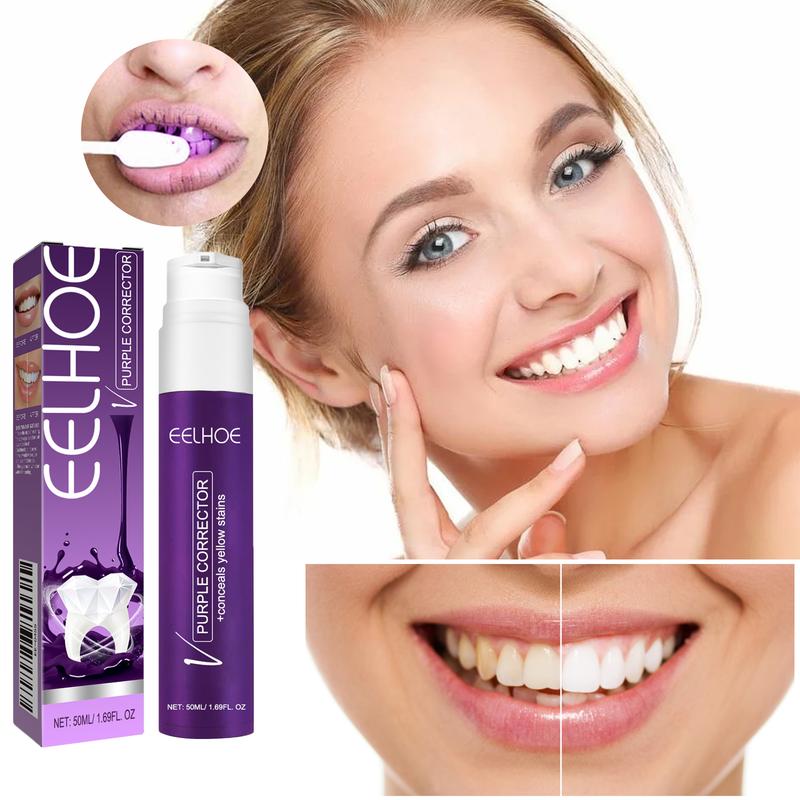 V34 Purple Toothpaste Whitens Teeth, Removes Stains, Prevents Pigmentation, and Makes Yellow Teeth Clean, White, and Brightens