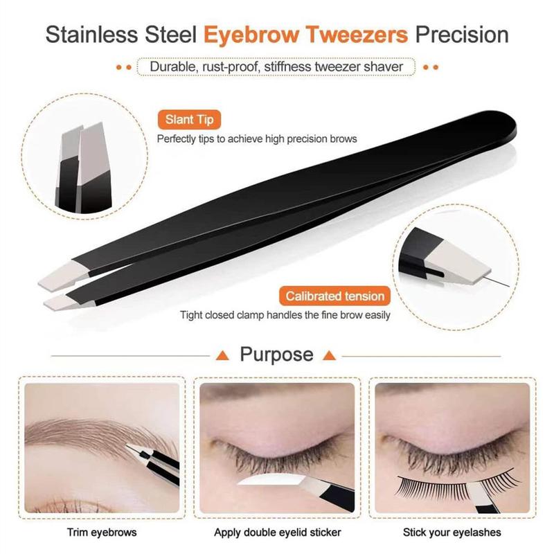 Eyebrow Trimming Kit, 13pcs set Eyebrow Trimming Tool Set, Including Eyebrow Brush, Eyebrow Scissors, Eyebrow Tweezers, Eye Brow Trimmers Brow Razors, Professional Makeup Tools for Women, Razors for Women, Cute Makeup Vanity Accessories, Christmas Gift