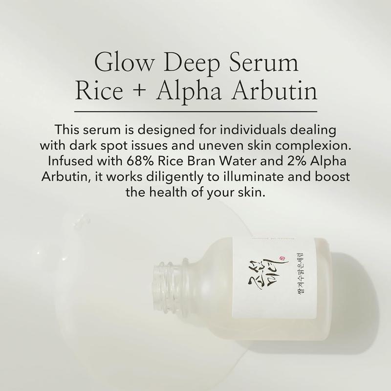 Beauty of Joseon Glow Deep Serum: Rice + Alpha-Arbutin, Lightweight Moisturizing Serum for Uneven Skin Tone, 30ml