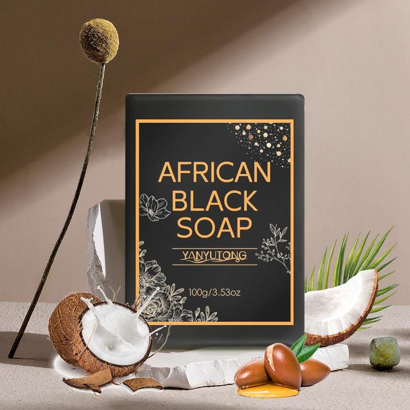 African Black Soap Bar, 6 Counts set Moisturizing Facial & Body Wash Soap Bar, Deep Cleansing Soap for Women & Men All Skin Types