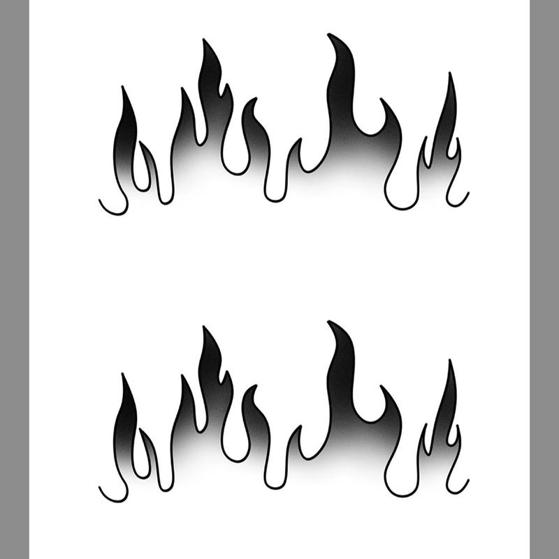 Fire Flame Pattern Temporary Tattoo Sticker, 1 Sheet Creative Fake Tattoo Sticker, Body Art Decoration For Men & Women