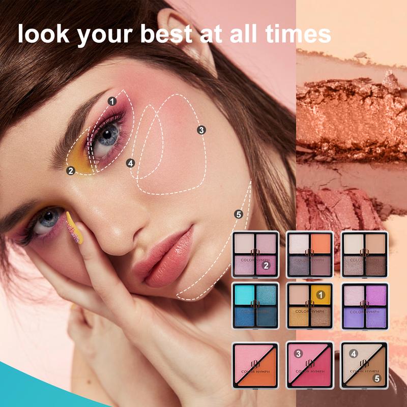 Color Nymph Beginner Makeup Kit for Teens - Complete Set with Train Case, Eyeshadow Palette, Blushes, Bronzer, Highlighter, Lipstick, Brushes, and Mirror Cosmetic makeup set teen makeup