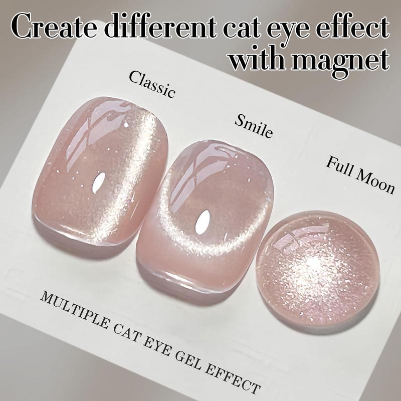 0.5 OZ Cat Eye Gel Polish with Magnet 15ML Holographic Glitter Shimmer Translucent Jelly Color Magnetic Nail Polish Salon DIY at Home (MC1057) jellybean sweetsnails