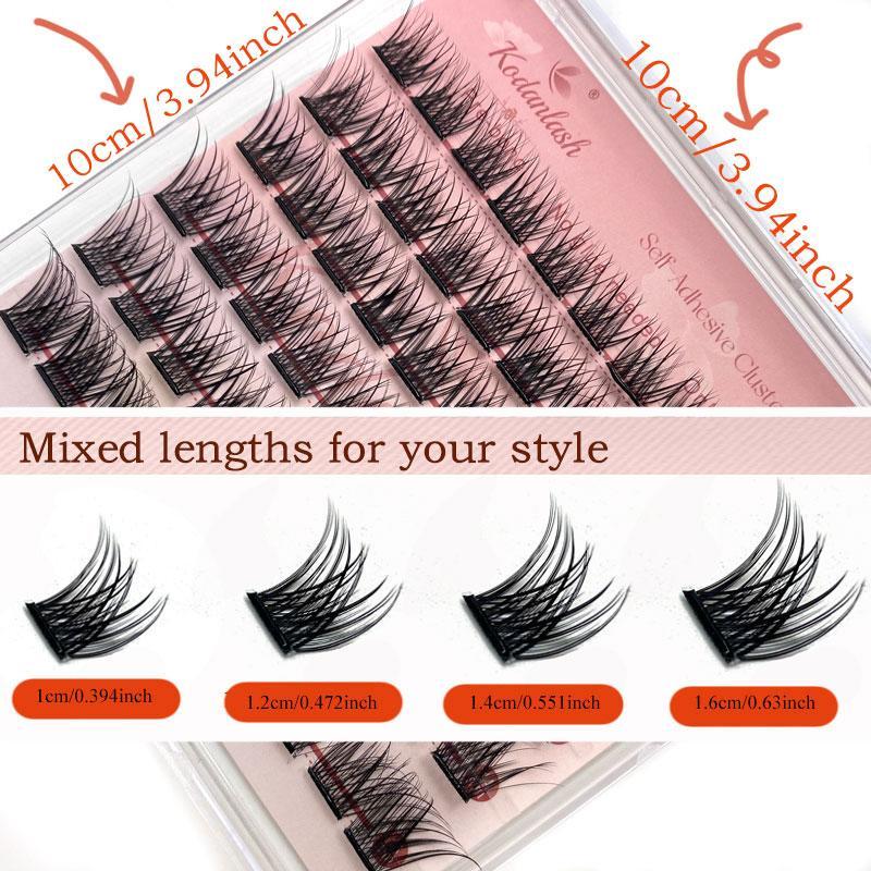 Self Adhesive Eyelashes Cluster, 1 Box Wispy Lashes Extension, No Glue Need Individual Lashes, Pre-bond Reusable Eyelashes, DIY At Home, Eyelash Extensions Kit, Christmas Gift