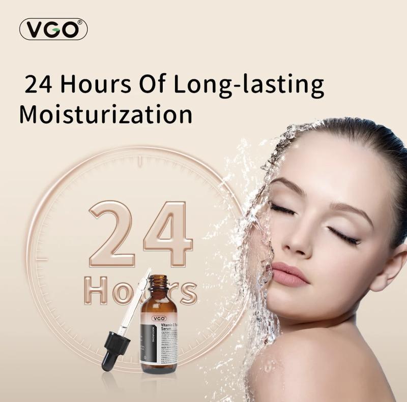 VGO Vitamin C Facial Serum Essence, 30ml   60ml  Skincare Face Serum, Moisturizer Gentle Serum Vitamina CMoisturizing cream  deep hydration easily absorbed winter Moisturizer dry skin Reduce wrinkles brightening serum even skin tone oil control serum