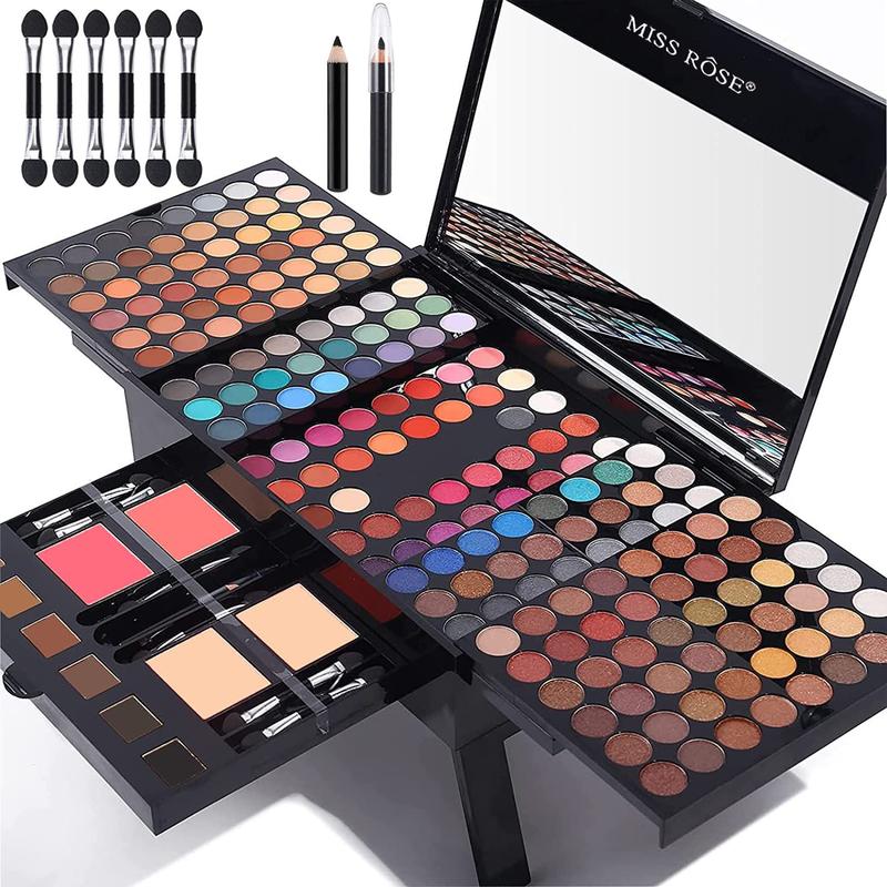 190 Colors Professional Makeup Kit for Women Full Kit, Pallet,All In One Gift Set girls, include Eyeshadow Facial Blusher Eyebrow Powder Eyeliner Pencil Mirror makeup brush(004Y)