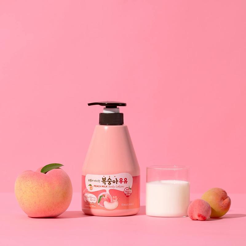 [WELCOS KWAILNARA] Milk Body Lotion 560 g   19.75 Fl. oz (Strawberry Peach Banana) Body Care Hydrating Moisture Moisturizing Daily Smooth