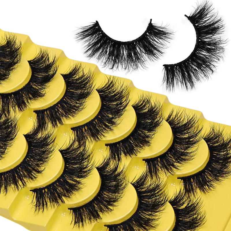 Fluffy Dramatic False Eyelashes, 7 Pairs 3D Thick Faux Cluster Lashes for Eyelash Extensions, Natural Curling Full Volume Fake Eyelash for Lashes Extensions