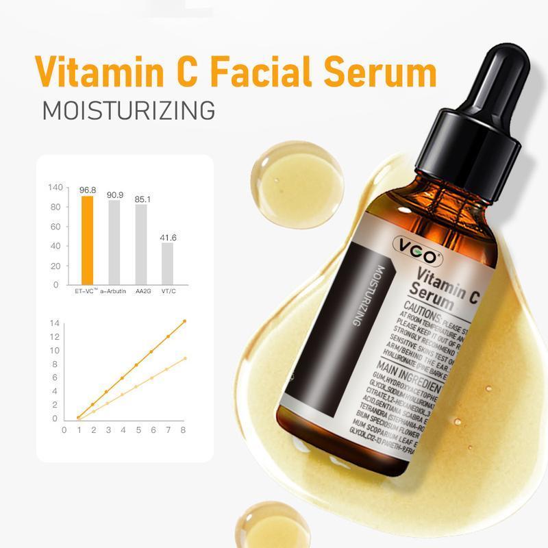 VGO Vitamin C Facial Serum Essence, 30ml   60ml  Skincare Face Serum, Moisturizer Gentle Serum Vitamina CMoisturizing cream  deep hydration easily absorbed winter Moisturizer dry skin Reduce wrinkles brightening serum even skin tone oil control serum