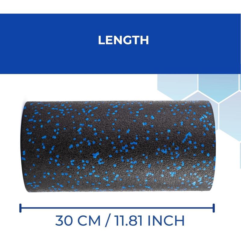 Foam Roller - Medium Density Level - Foam Rollers for Back Pain or Muscle Masse - Physical Therapy Roll for Legs or Body - Deep Tissue Masse - Black Blue