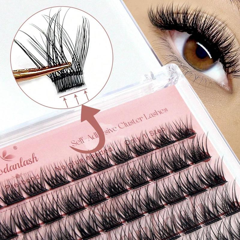 Self Adhesive Eyelashes Cluster, 1 Box Wispy Lashes Extension, No Glue Need Individual Lashes, Pre-bond Reusable Eyelashes, DIY At Home, Eyelash Extensions Kit, Christmas Gift