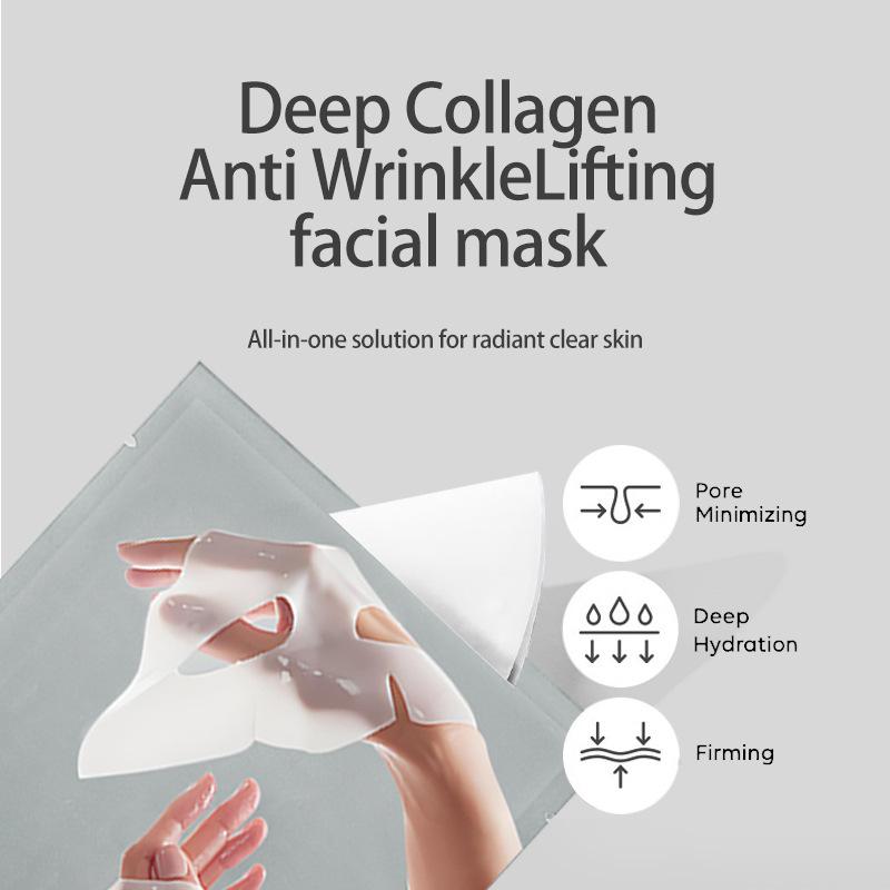 GGV Collagen Mask，Deep Collagen Overnight Mask 28gx5ea | The real collagen 2,160,000ppb | Collagen Stretch Hydrogel Mask，firming, and moisturizing Skincare Skin Repair Skincare Skin Repair