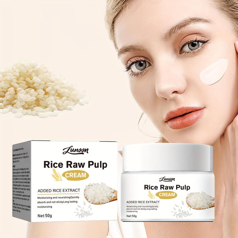 Rice Raw Pulp Face Cream, Moisturizing & Nourishing Facial Cream, Long-lasting Hydration Face Lotion for Tighter Skin