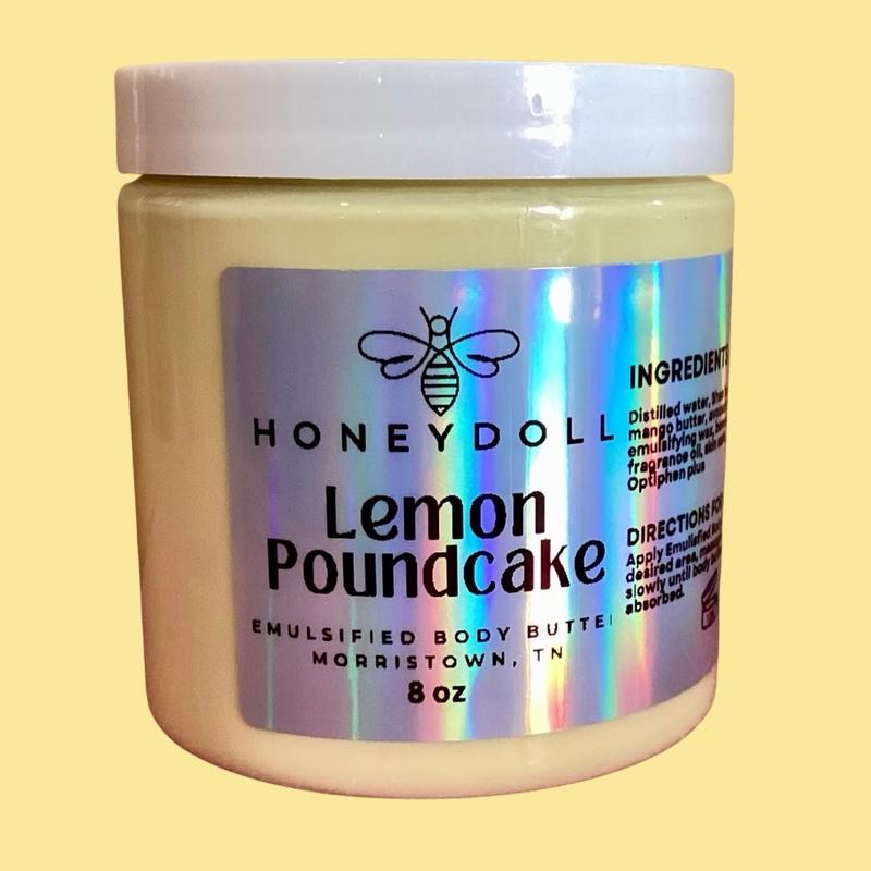 Lemon Poundcake Emulsified Body Butter - Deeply Moisturizes and Leaves Skin Smooth and Silky - Body Care