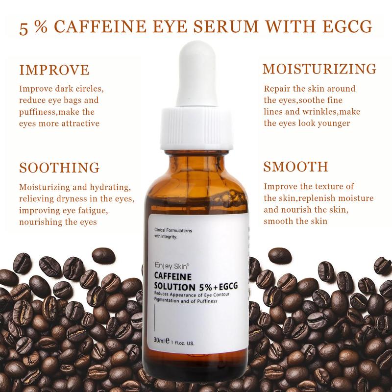 Caffeine Eye Serum, Lifting and Firming Eye Care Product for Dark Circles, Puffiness, Under Eye Bags, Moisturizing Eye Serum for Women and Men chemical exfoliant beauty mask eye cream eye tightener Caffeine EGCG Comfort Skin Care