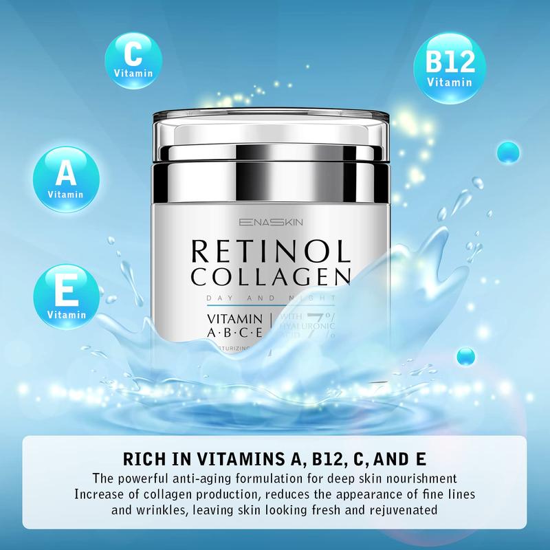 EnaSkin Retinol Cream For Face Night and Day, Skin Cream with Retinol Collagen Face Cream, Vitamin C Moisturizer, Retinol Moisturizer for Face Sensitive Skin Skincare Acne Flawless Gentle Hydrating Moisturizing Comfort Skin Repair Hydrate Moisture